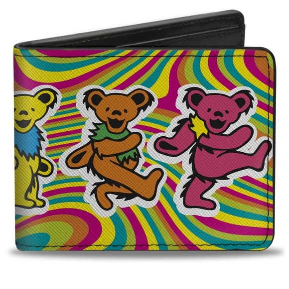 Buckle-Down Grateful Dead Dancing Bears Men's Bifold Wallet - Vegan Leather, 5 Card Slots & ID Window - View #3